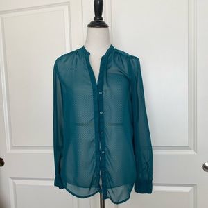 Sheer Long Sleeve Dress Shirt